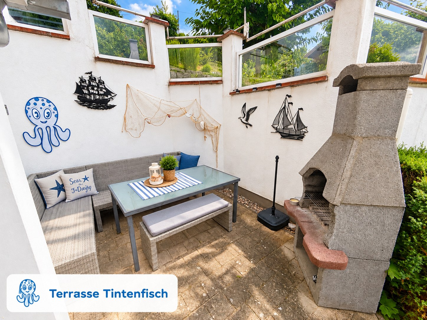 Terrasse · Ferienwohnung Tintenfisch